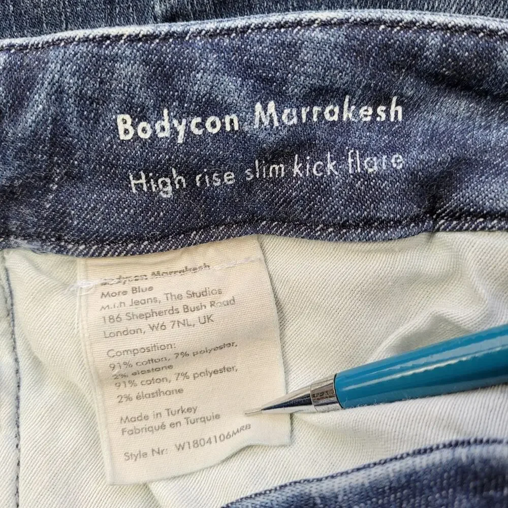 M.i.h Women's Jeans Bodycon Marrakesh High Rise Slim Kick Flare More Blue sz 26